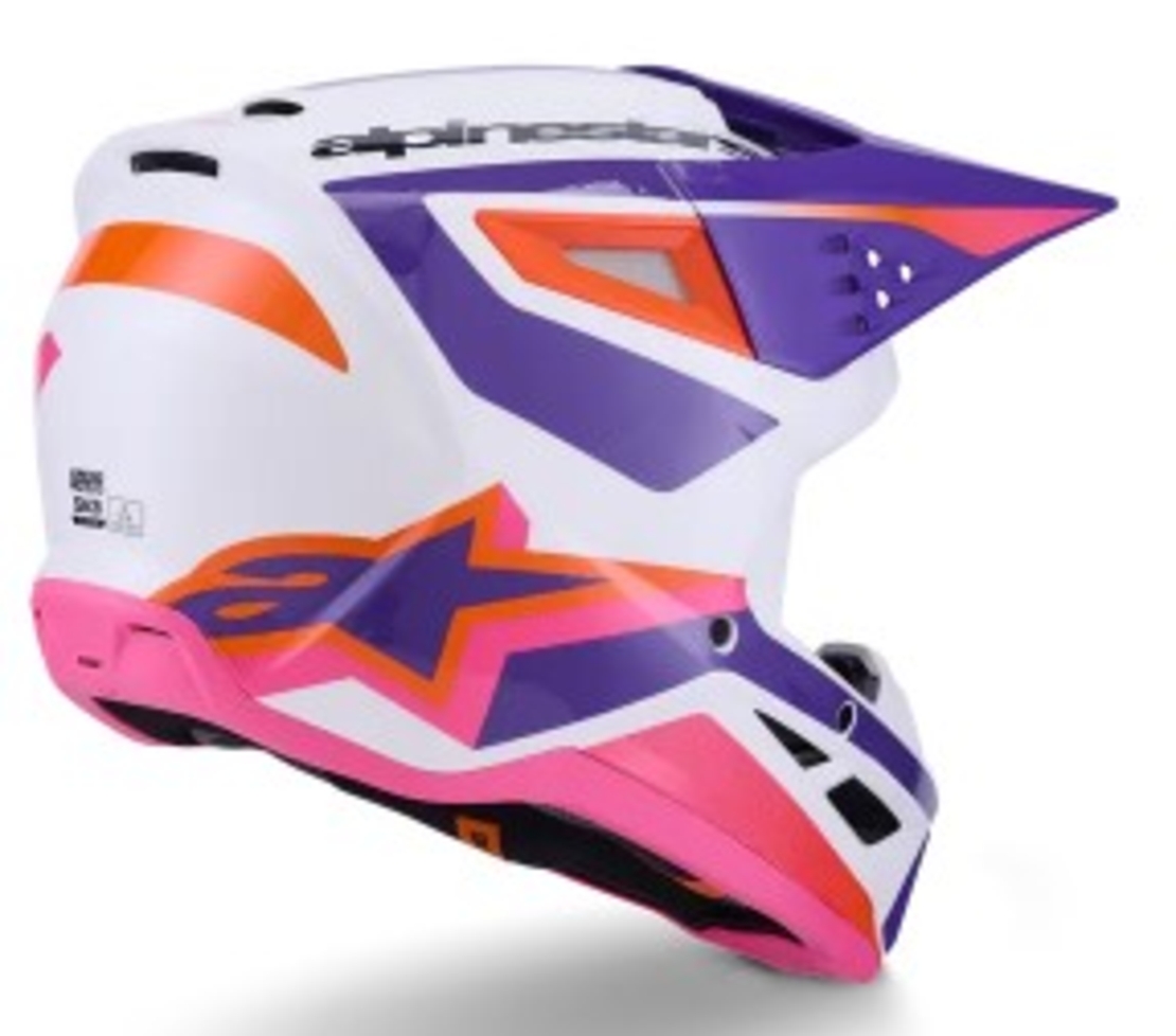 Мотокрос каска ALPINESTARS SM3 HEAT WHT/PU/PINK