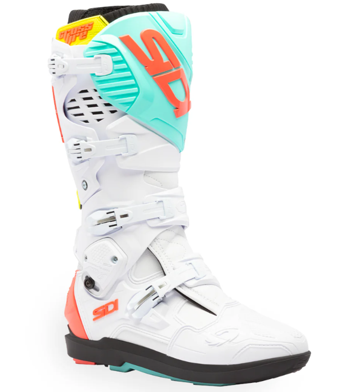 Мотокрос ботуши SIDI CROSSFIRE 3 SRS WHITE/FLUO MINT/CORAL