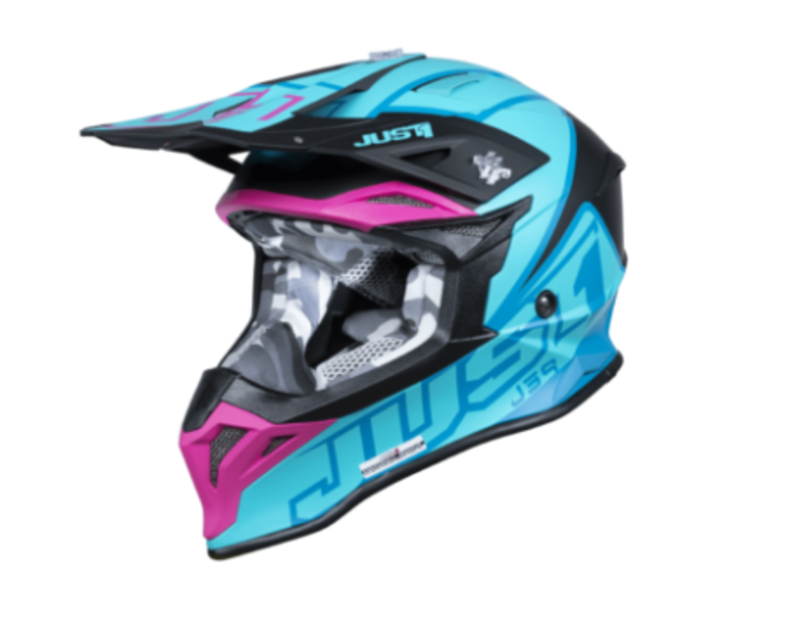 Mотокрос каска Just1 J-39 Thruster Petrol Blue/Fuxia Black