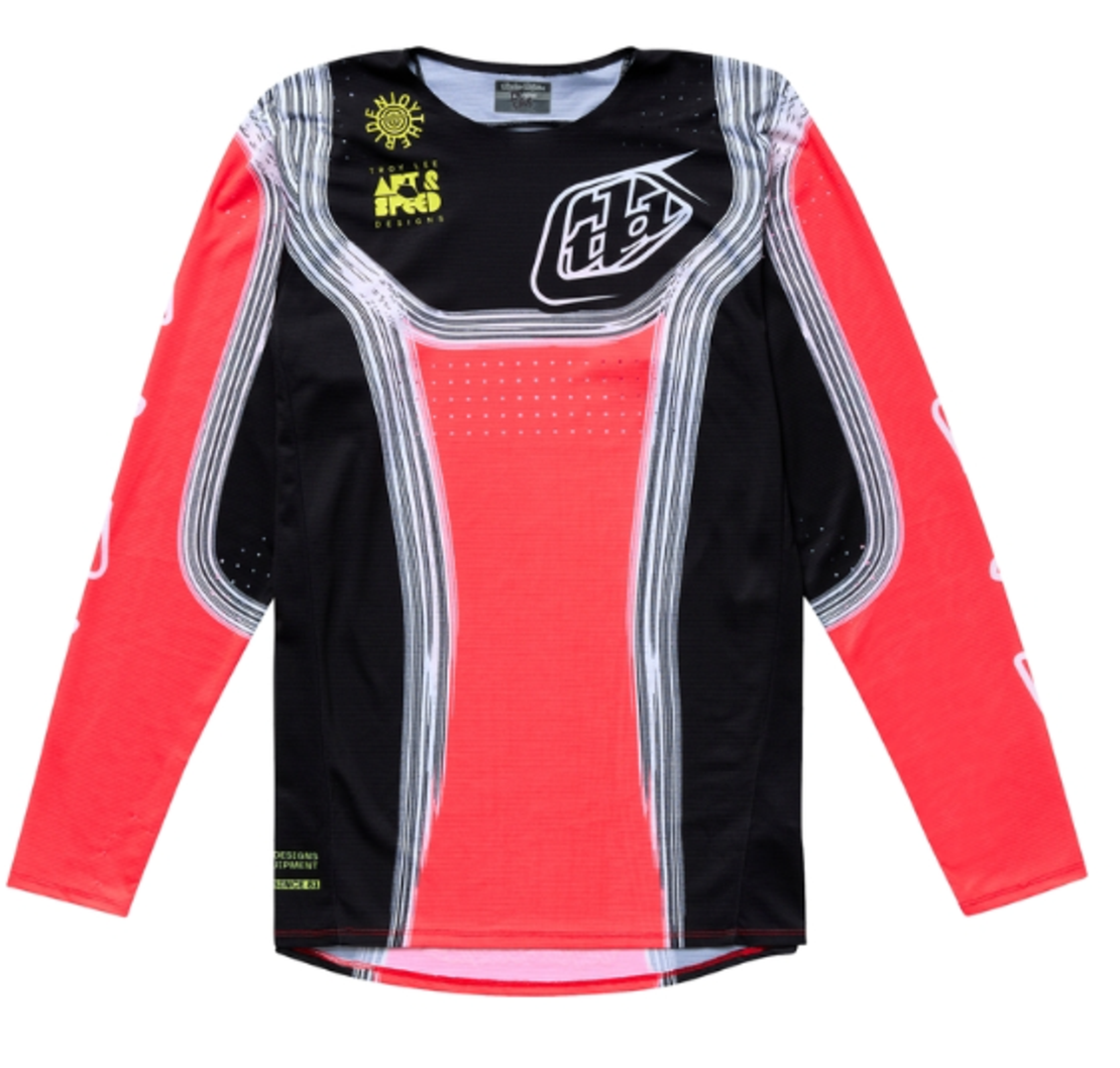Детско мотокрос джърси TROY LEE DESIGNS SE PRO Stripes Jersey - Infra Red/Black