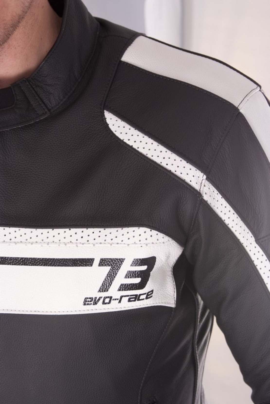 Кожено яке за мотор A-PRO SBK WHITE