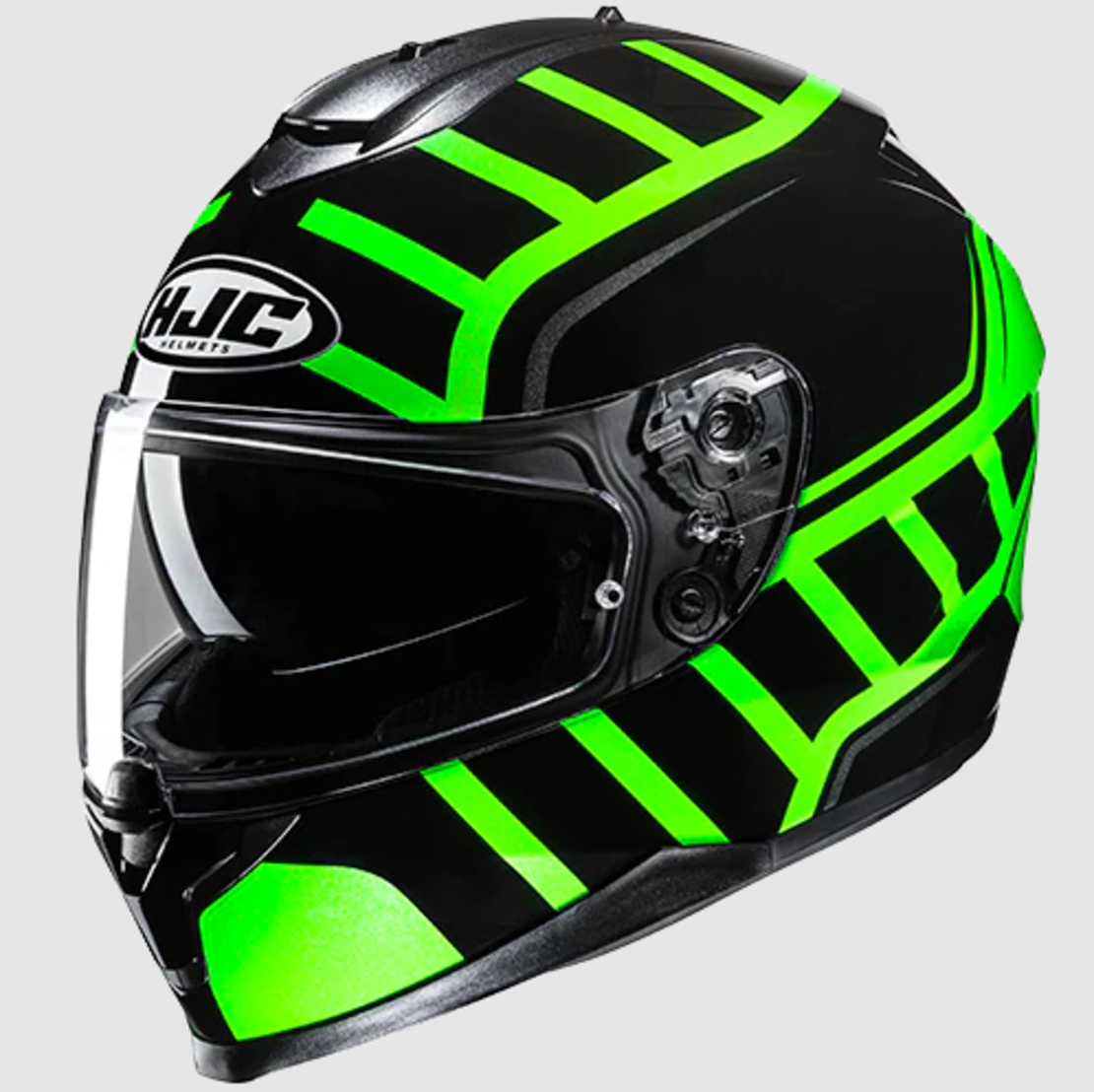 Каска HJC C70N HOLT BLACK/GREEN