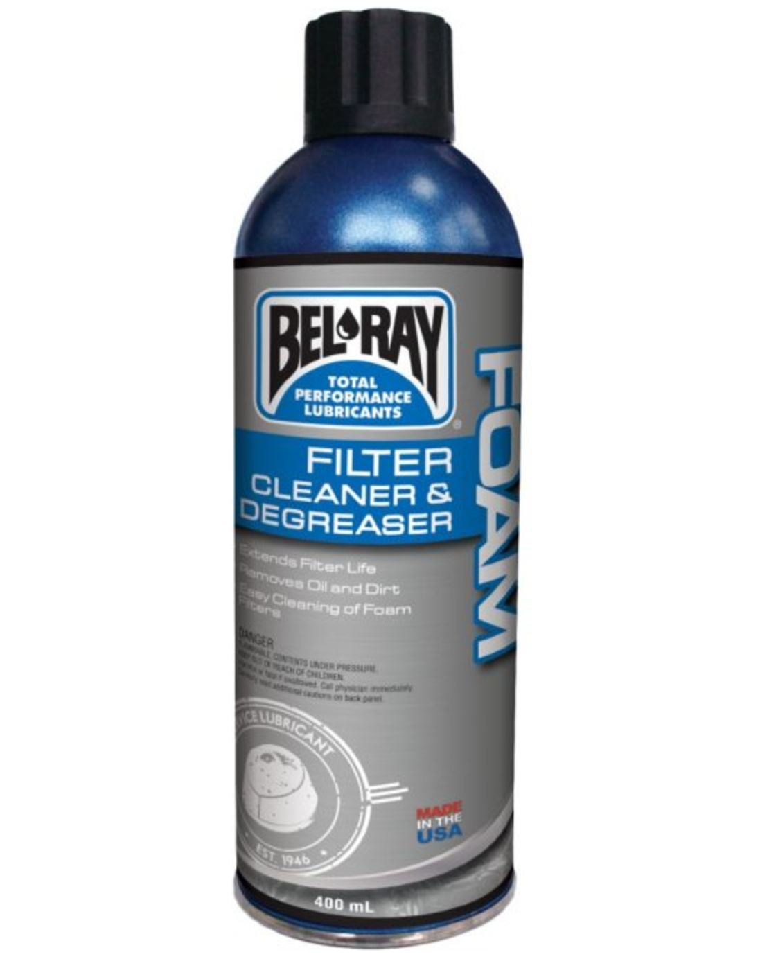Спрей за почистване на въздушен филтър Bel-Ray FOAM FILTER CLEANER & DEGREASER 400ML