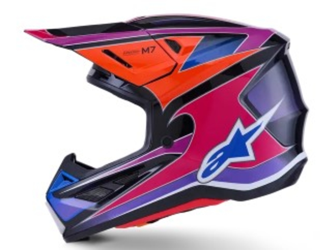 Мотокрос каска ALPINESTARS SM7 FUSE BLU/PU/PINK