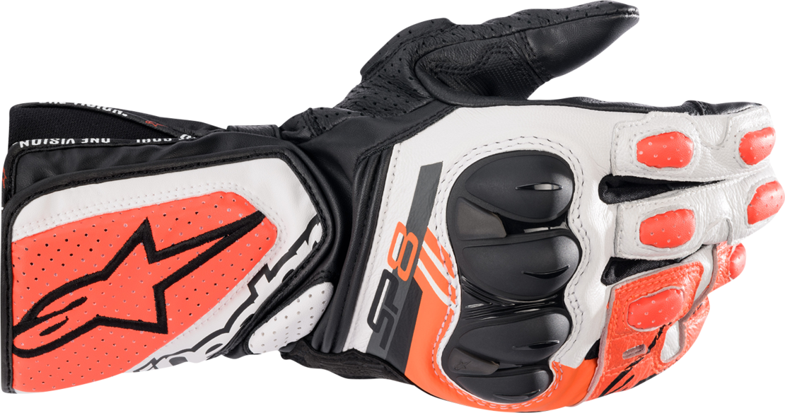 КОЖЕНИ РЪКАВИЦИ ALPINESTARS SP-8 V3 BLACK/WHITE/RED FLUO