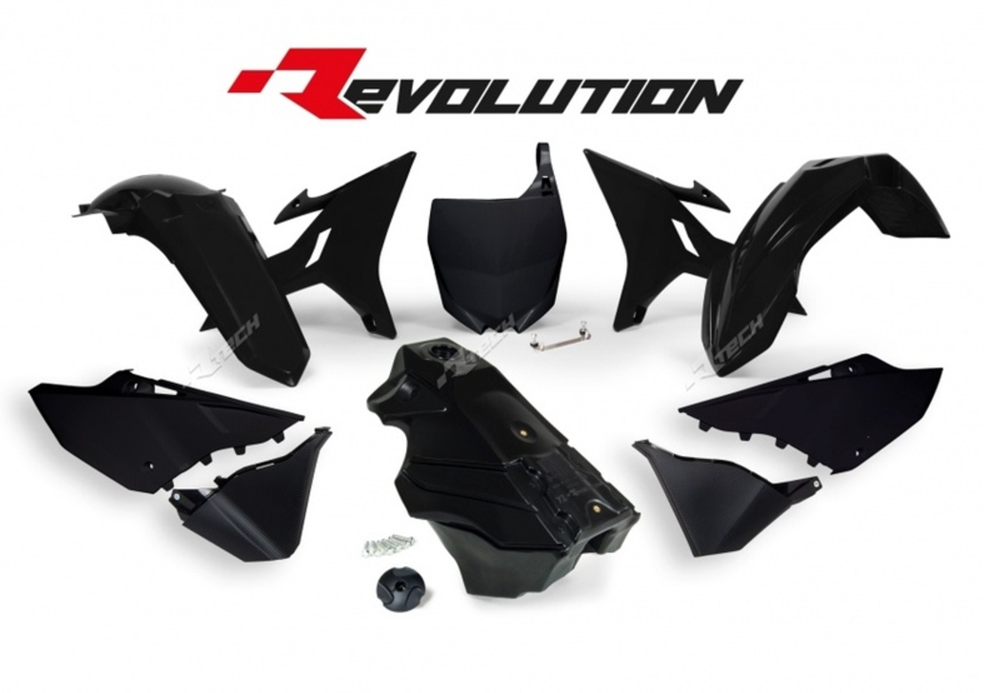Комплект пластмаси RACETECH Revolution Plastic Kit + Gas Tank (Black) Yamaha YZ125/250 02-19