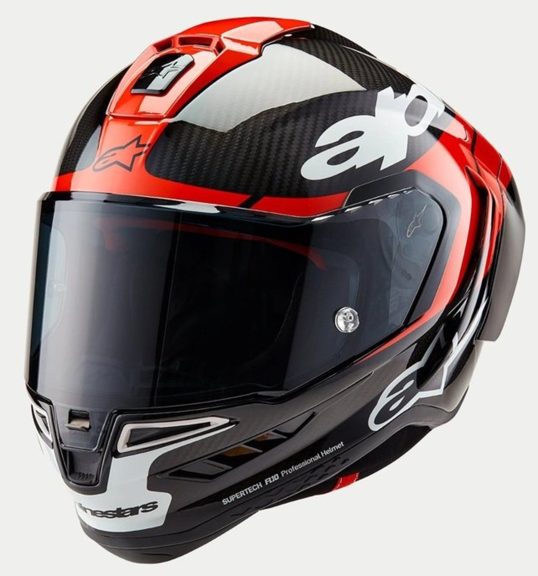 Каска ALPINESTARS Supertech R10 Team Black/Carb/Fluo Red/White
