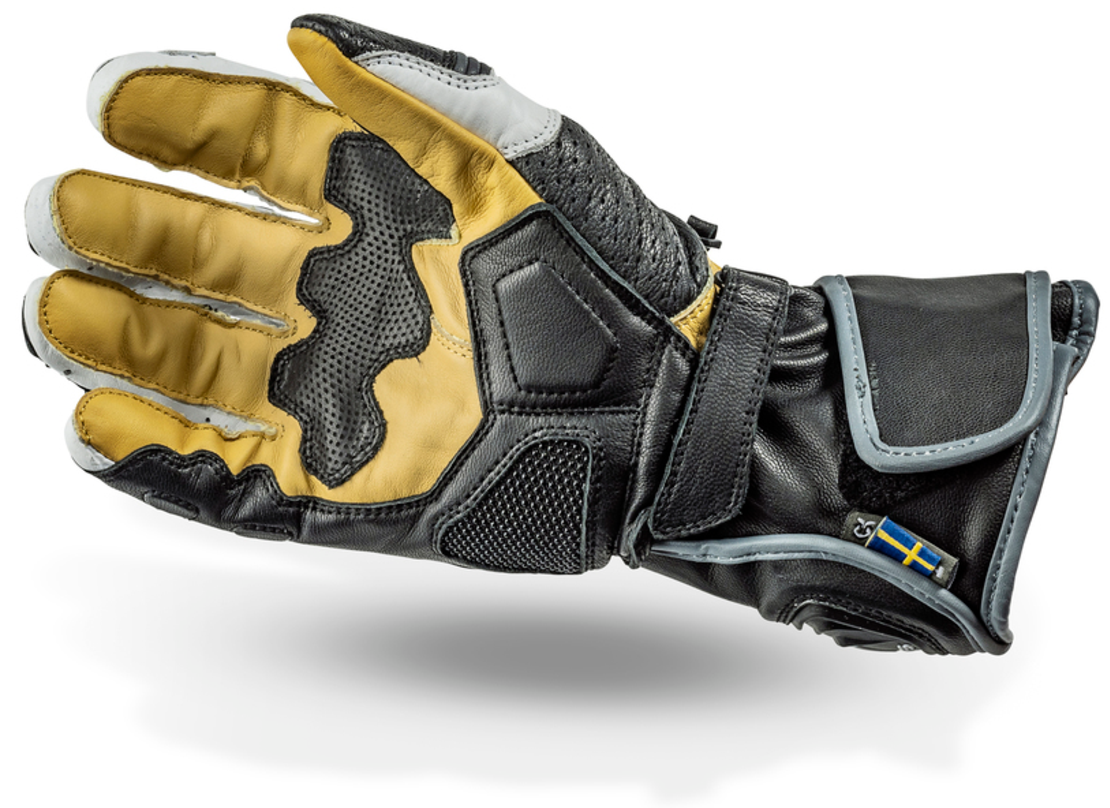 Кожени мото ръкавици Lindstrands Bergby Black/White