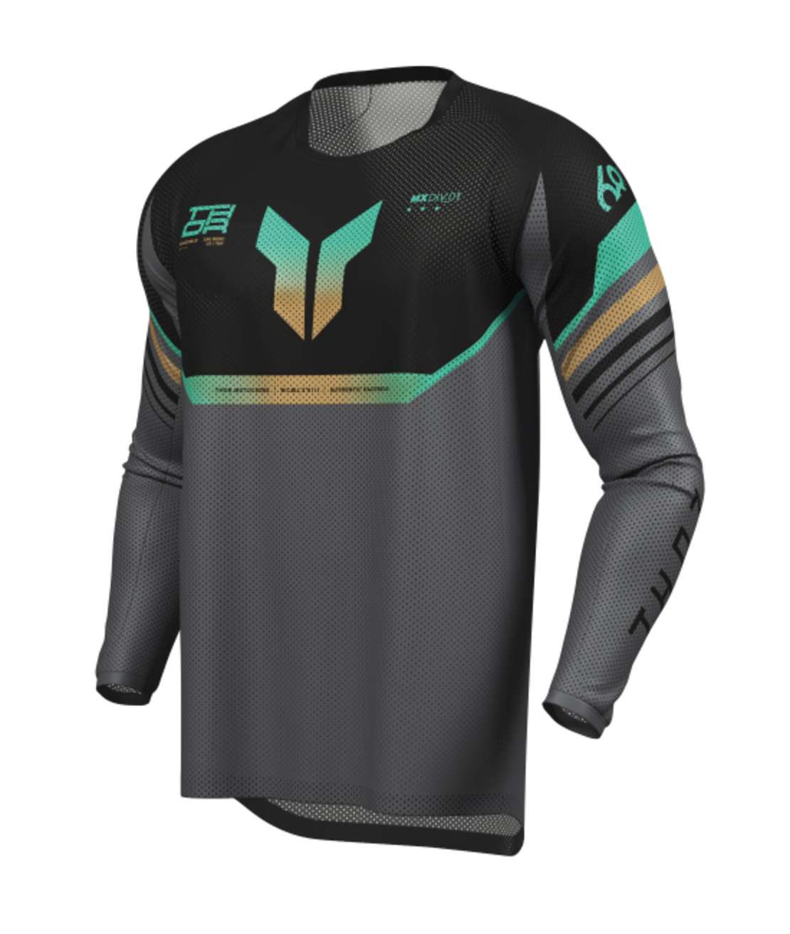 Мотокрос джърси THOR LAUNCHMODE VENTED RAPTOR BLACK/CHAR