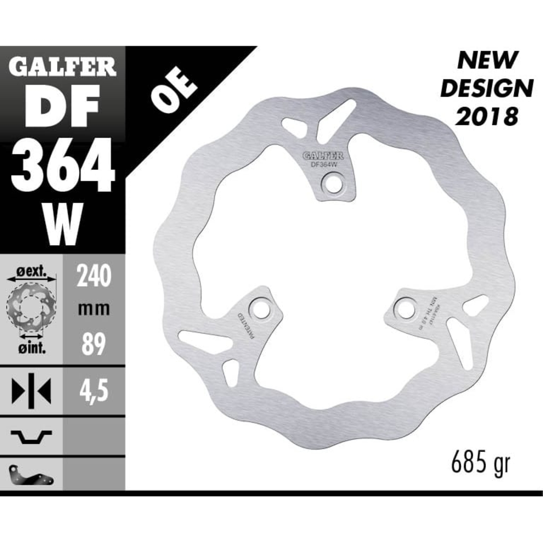 Преден/Заден спирачен диск Galfer WAVE FIXED  DISC WAVE FIXED 240x4,5mm DF364W