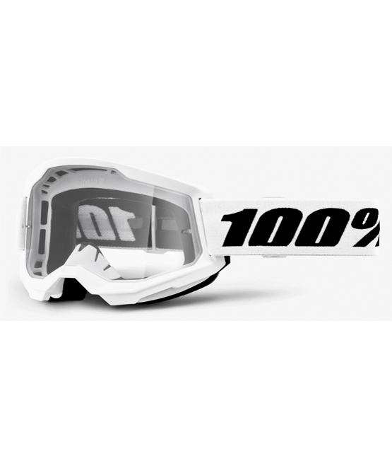 Мотокрос очила 100% GOGGLE STRATA 2 WHITE CLEAR
