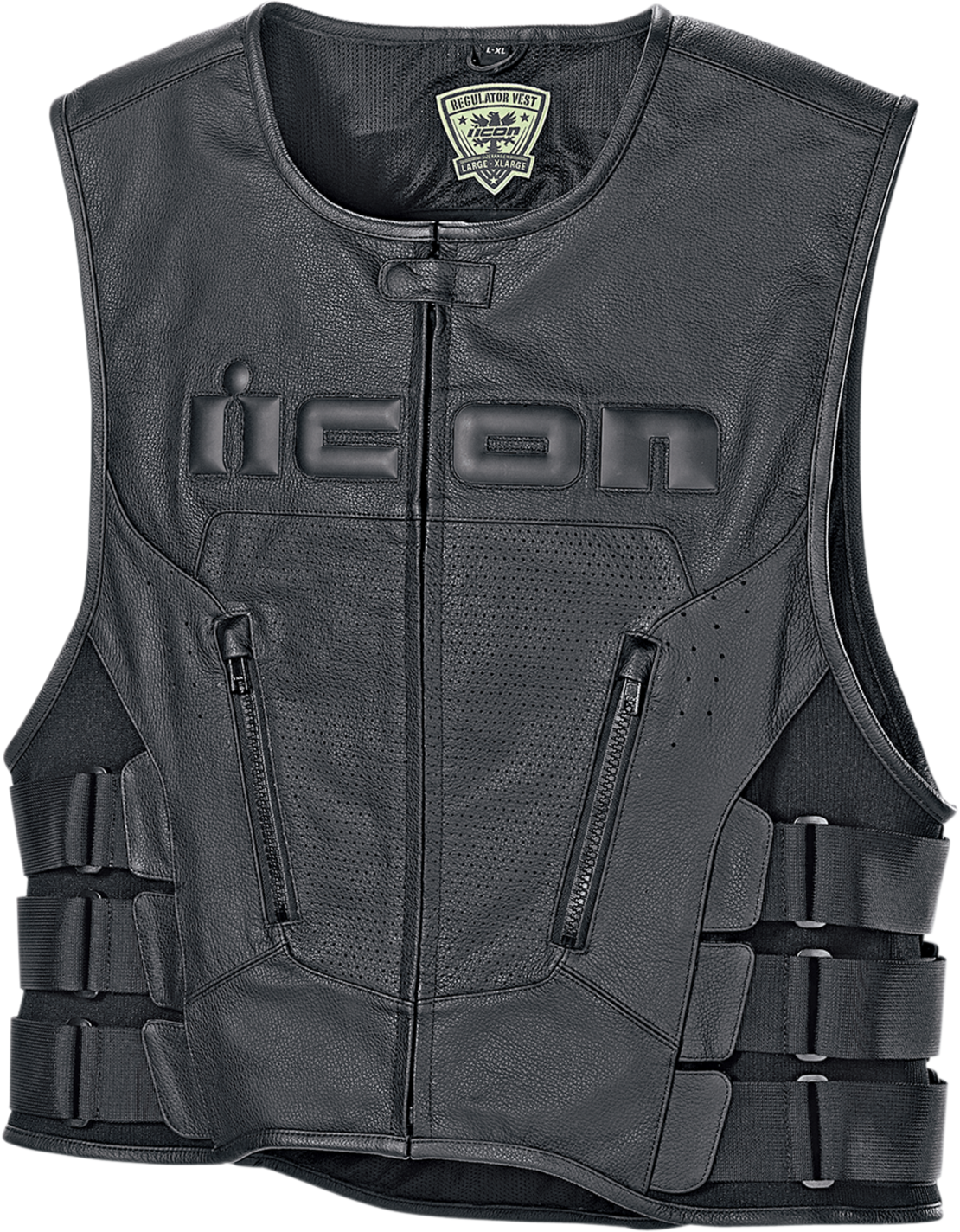 Кожен мото елек ICON VEST RED D3O
