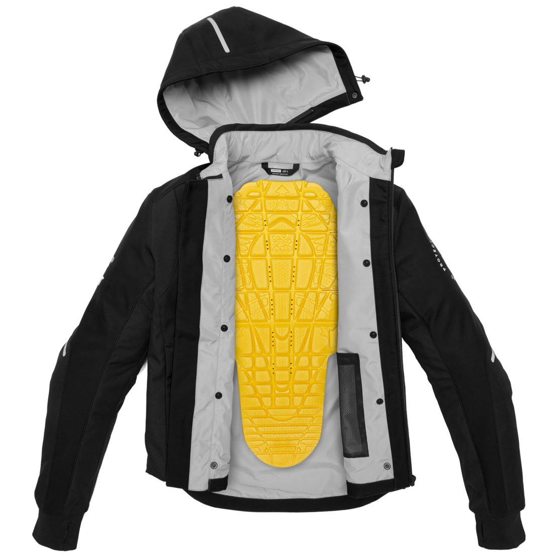 Текстилно мото яке SPIDI Hoodie Armor H2Out Black/White