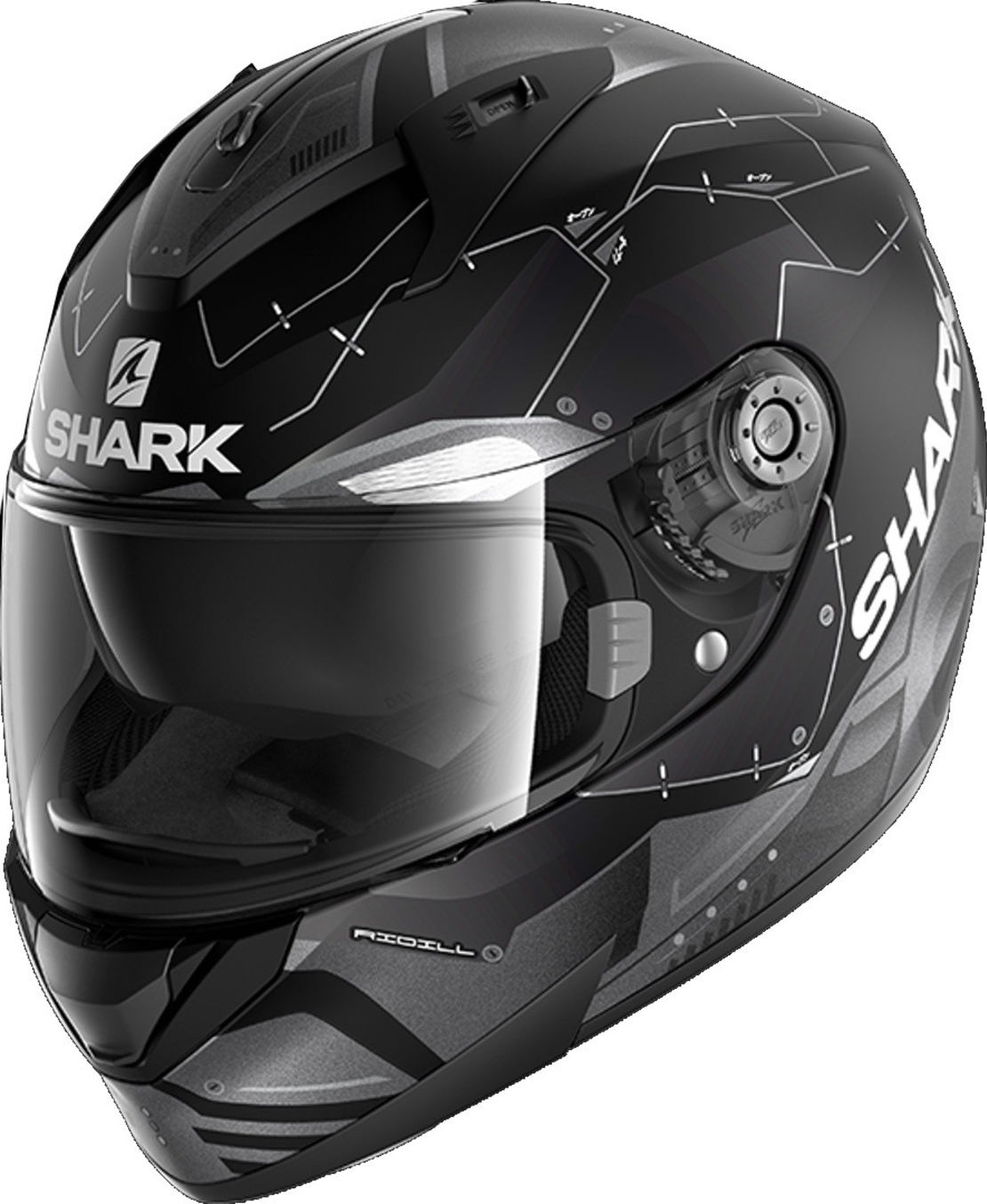 Каска за мотор SHARK RIDILL MECCA MAT BLACK/ANTHRAC/SILVER