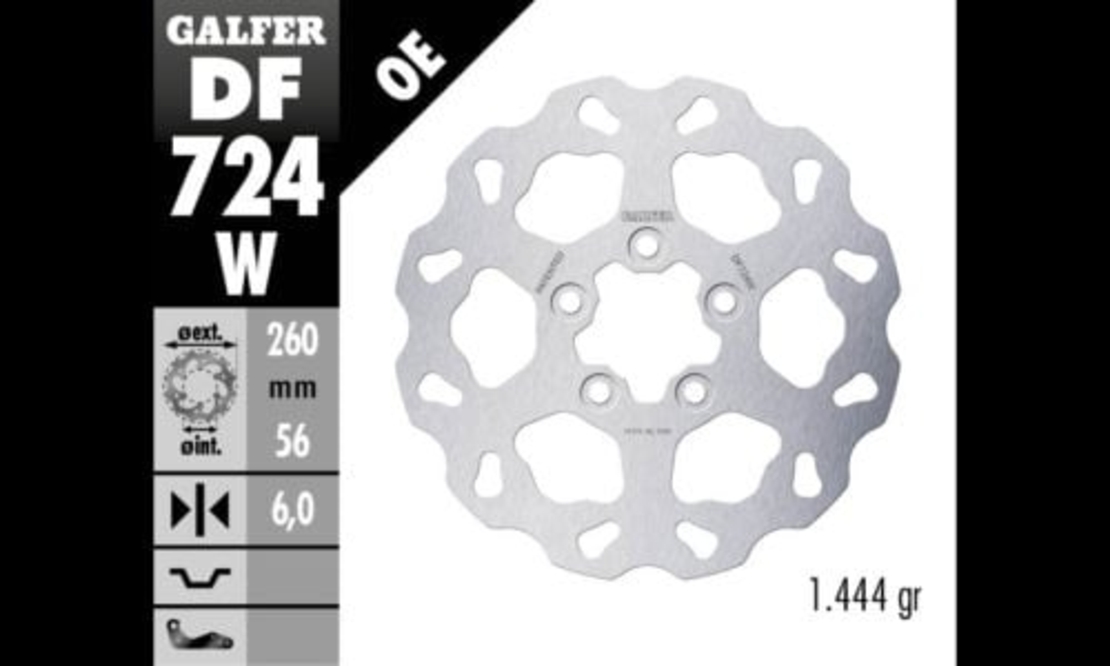Заден спирачен диск Galfer WAVE FIXED  DISC WAVE FIXED 260x6mm DF724W