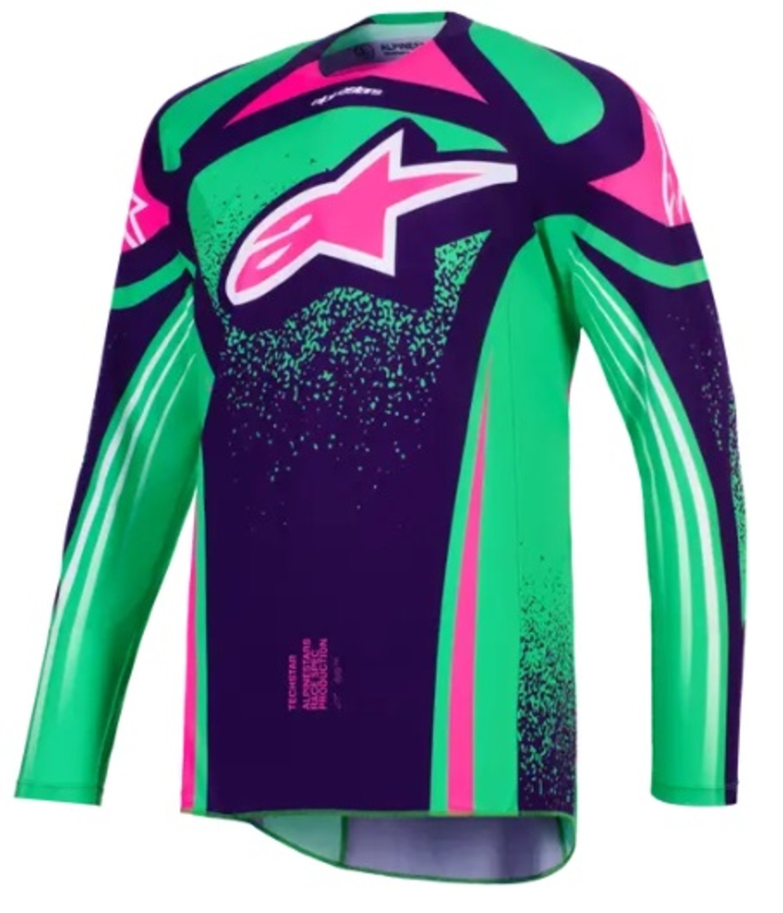 Мотокрос джърси Alpinestars TECHSTAR NOMUR PURPLE/GREEN/PINK