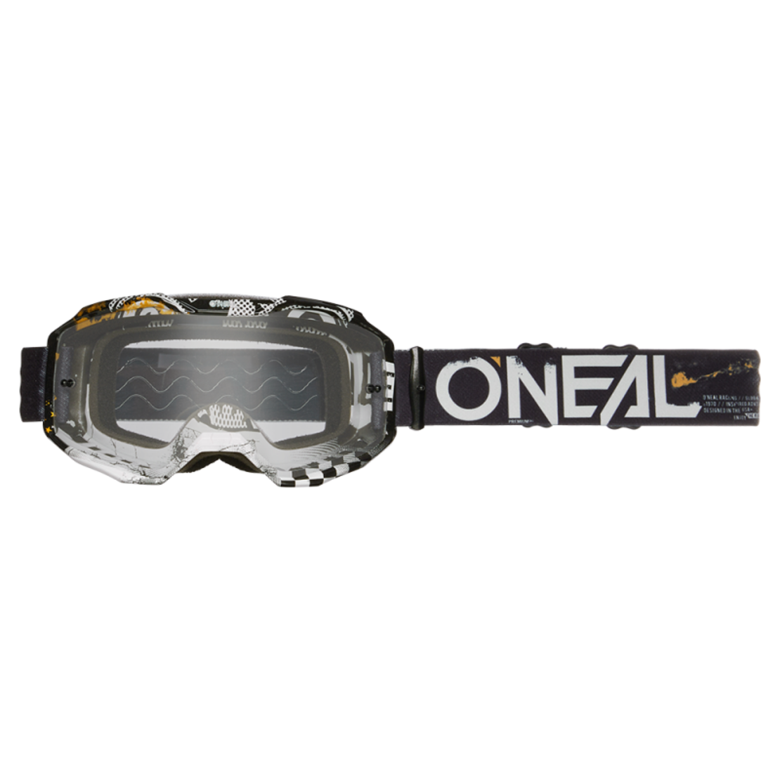 Мотокрос очила O'NEAL B-10 ATTACK BLACK/WHITE - CLEAR V.24