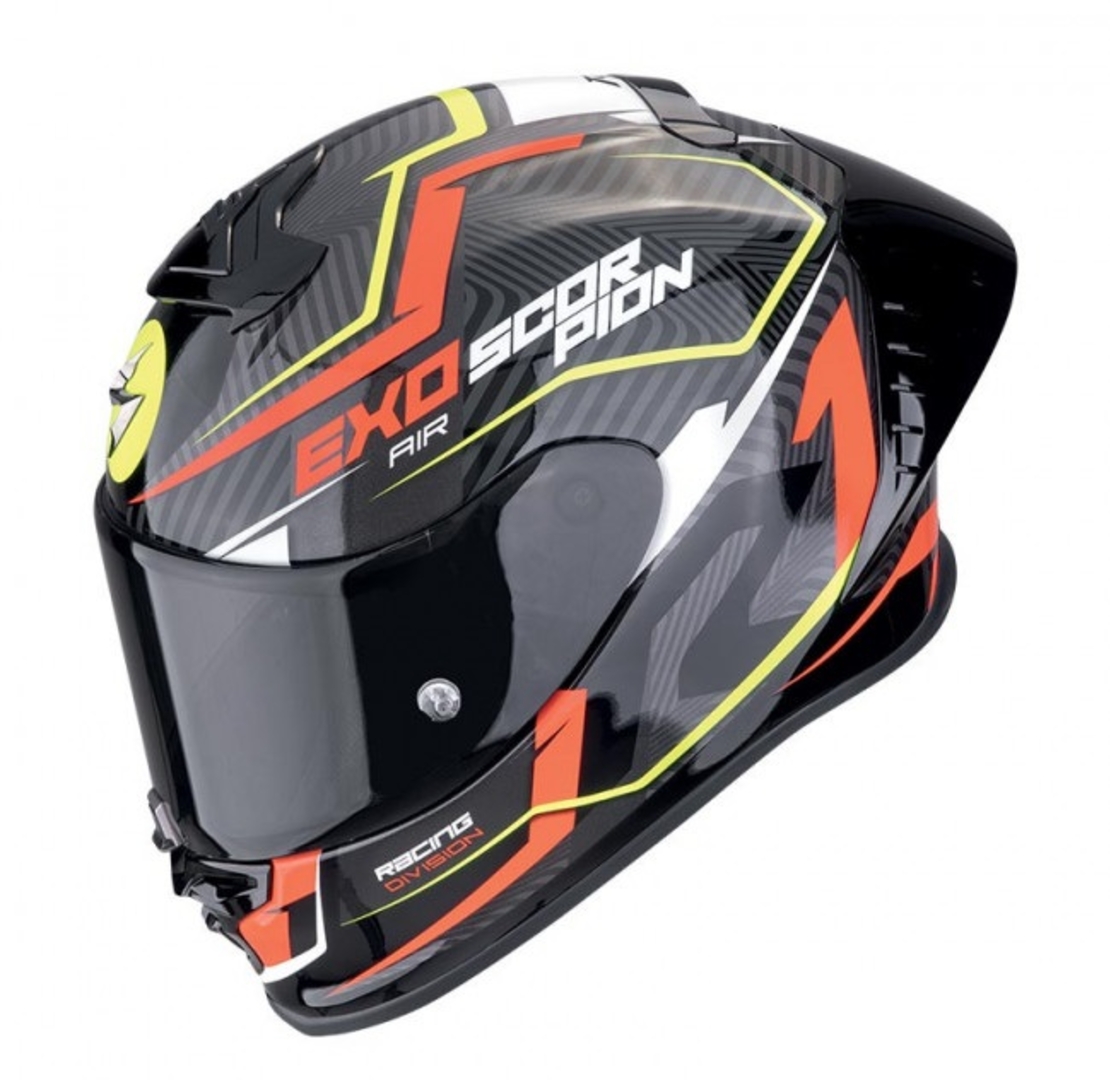 Каска SCORPION EXO-R1 EVO AIR Black-Red-Neon Yellow