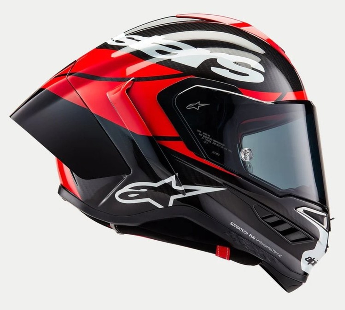 Каска ALPINESTARS Supertech R10 Team Black/Carb/Fluo Red/White