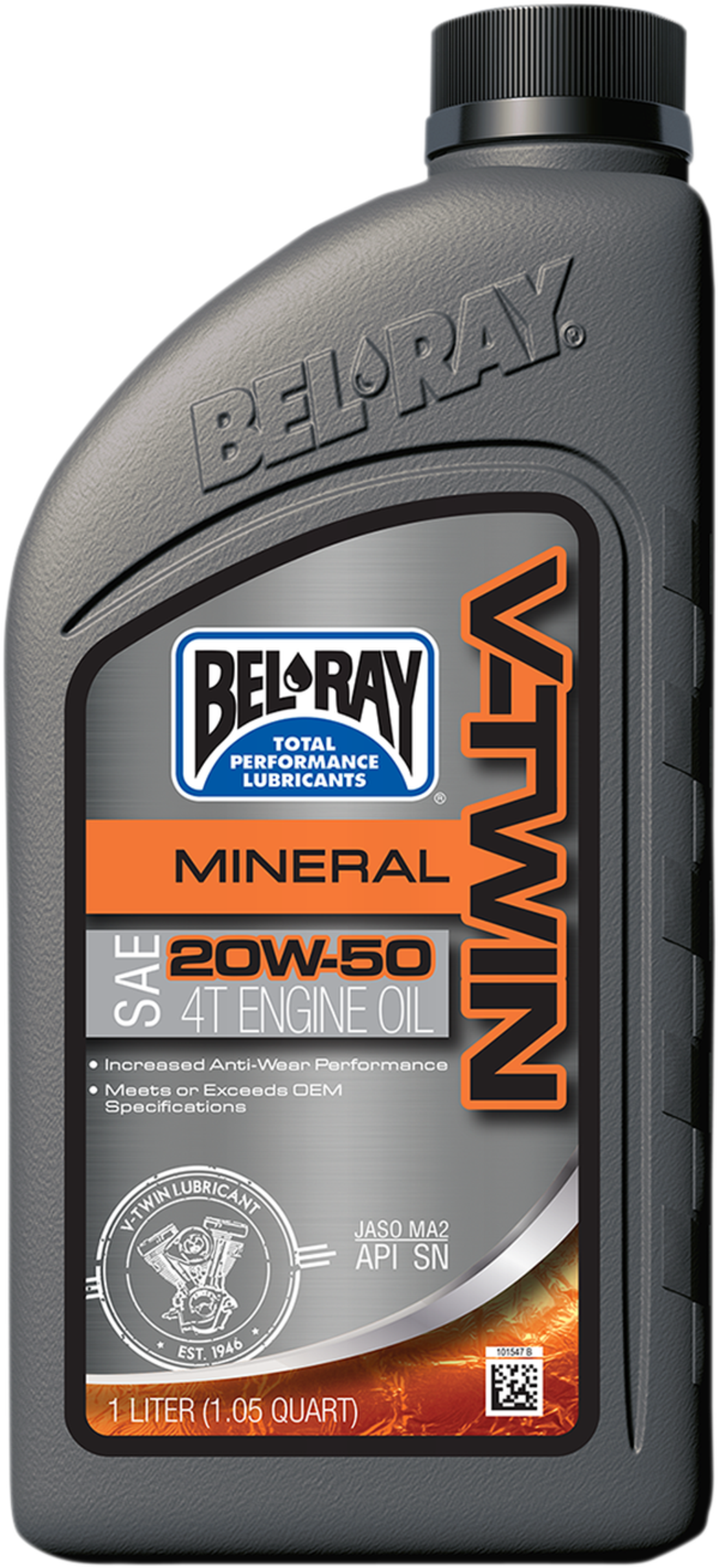 Масло BEL-RAY V-Twin Mineral 4T 20W-50 - 1 Литър