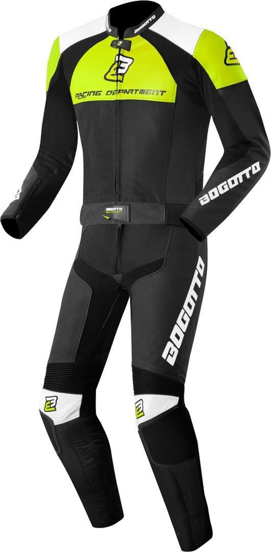 Кожен Мото Екип BOGOTTO LOSAIL Black/White/Yellow