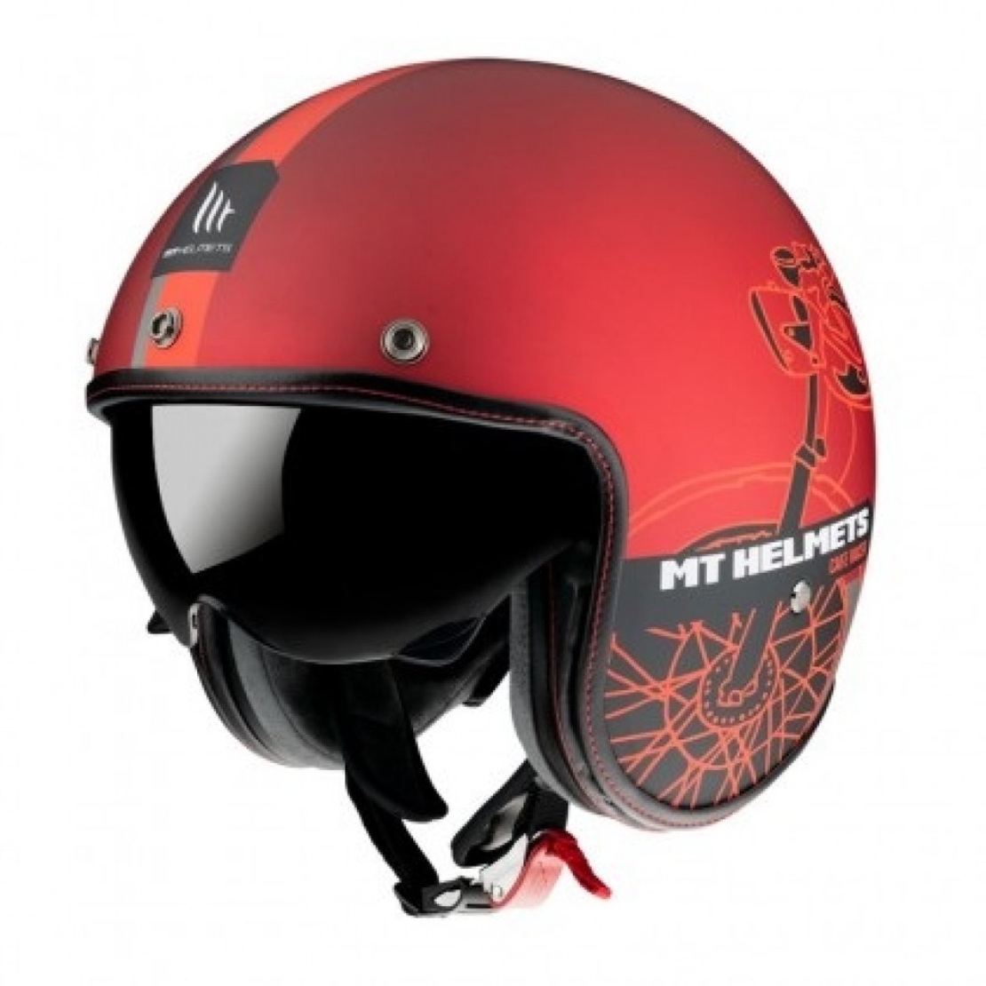 КАСКА ЗА СКУТЕР MT LE MANS 2 CAFE RACER MATT RED