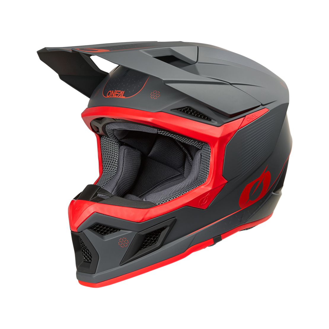 Мотокрос каска O'NEAL 3SERIES E-STROKE GRAY/RED V.26