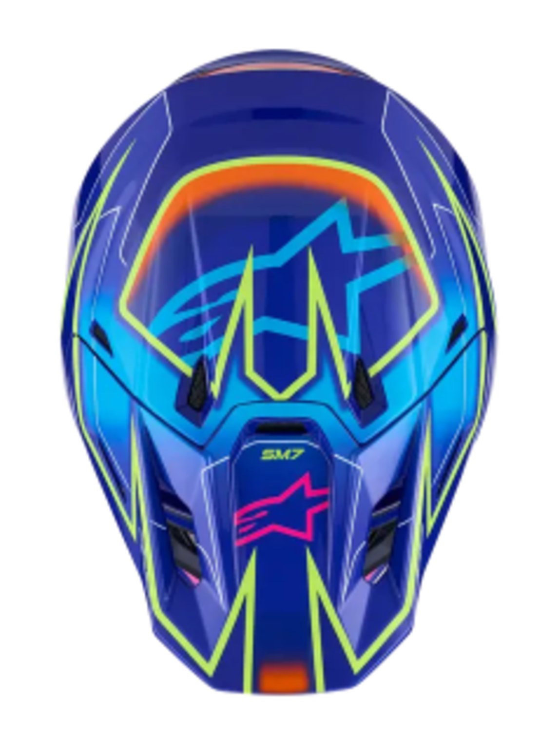 Мотокрос каска ALPINESTARS SM7 CAST BLUE/YELLOW/PINK