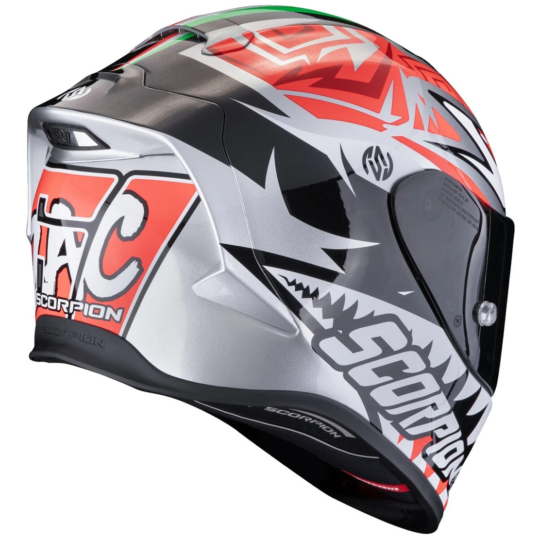 Каска Scorpion EXO-R1 Evo Air Zaccone Replica Silver-Black-Red