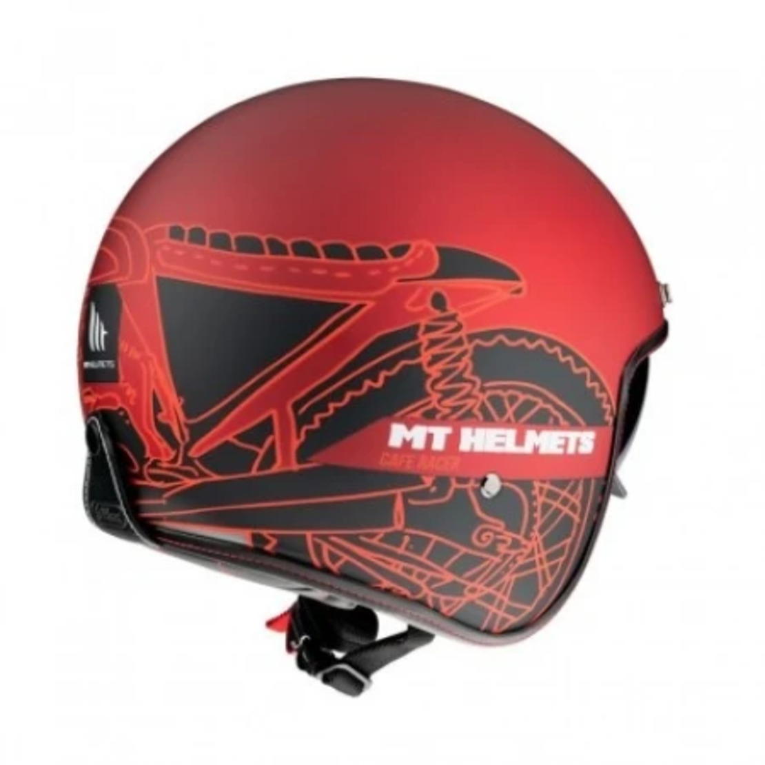 КАСКА ЗА СКУТЕР MT LE MANS 2 CAFE RACER MATT RED