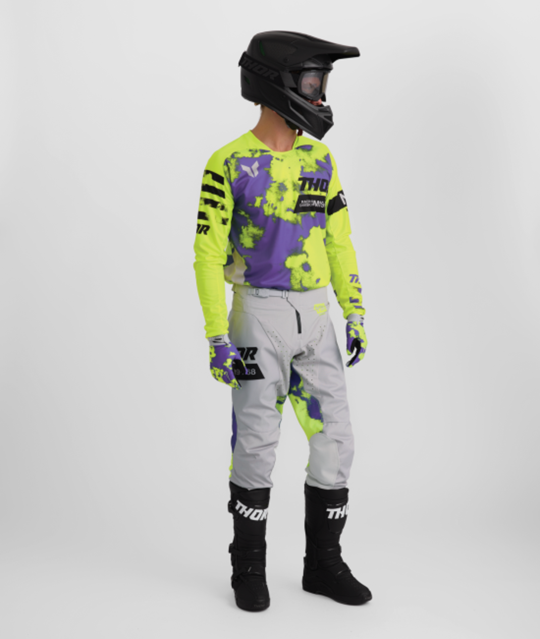 Мотокрос джърси THOR LAUNCHMODE BLEACH GRAY/ACID