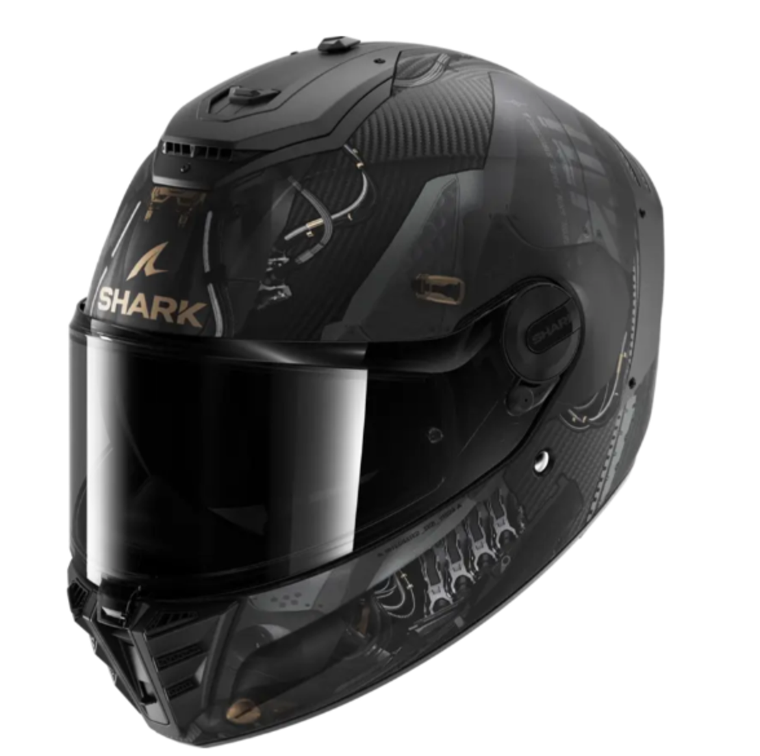Каска SHARK SPARTAN RS CARBON XBOT BLACK/WHITE/GOLD
