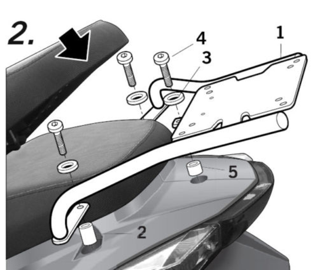 Монтажен комплект за куфари SHAD TOP MASTER KYMCO AGILITY 50 SR-11