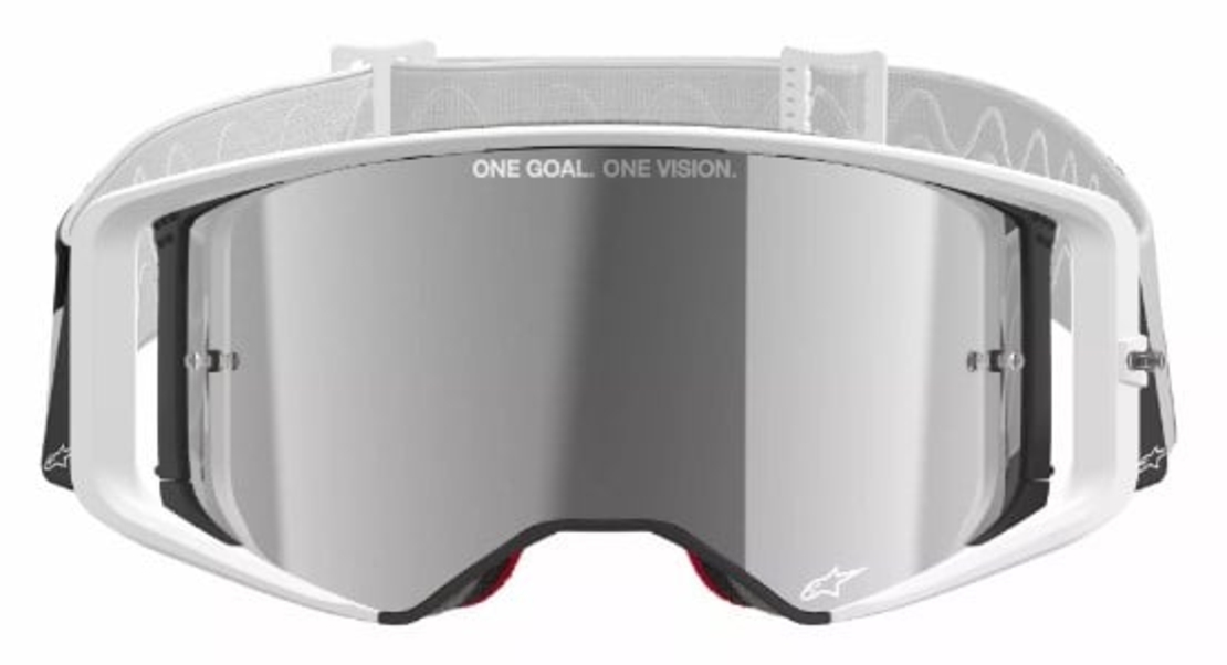 Мотокрос очила ALPINESTARS SUPERTECH CORP WHITE MIRROR-SILVER