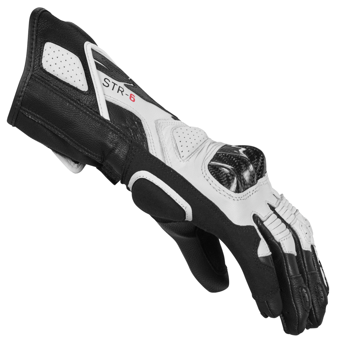 Дамски кожени мото ръкавици SPIDI STR-6 Black/White