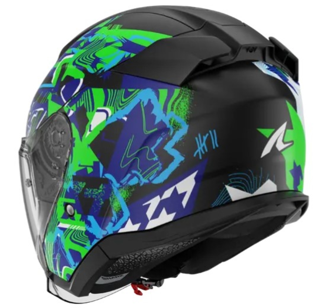 Каска за скутер SHARK SKWAL JET PRANZ Mat Black/Green/Blue