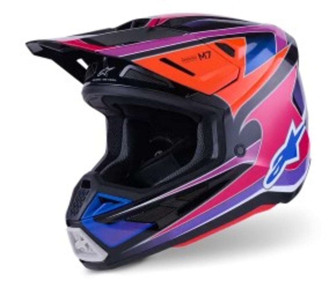 Мотокрос каска ALPINESTARS SM7 FUSE BLU/PU/PINK