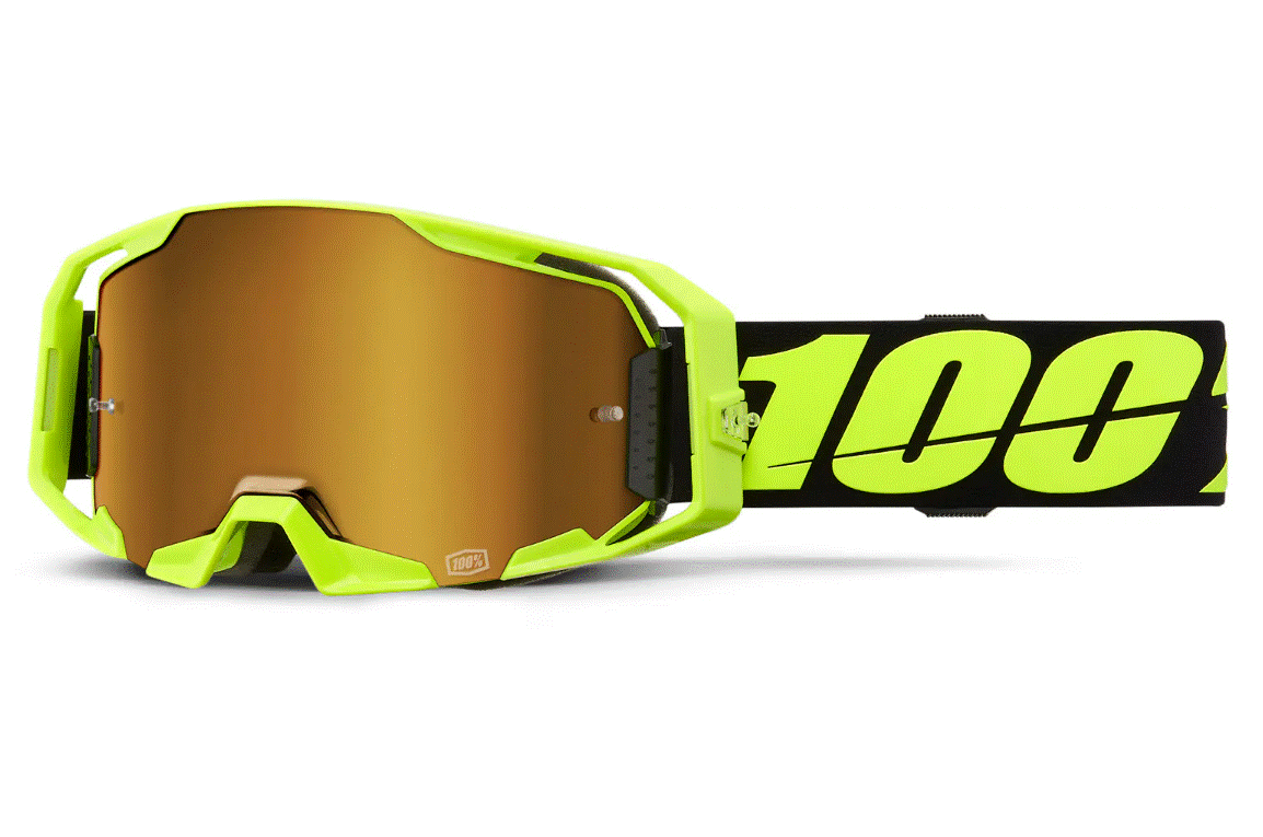 Мотокрос очила 100%  ARmatic NEON YELLOW TRUE GOLD