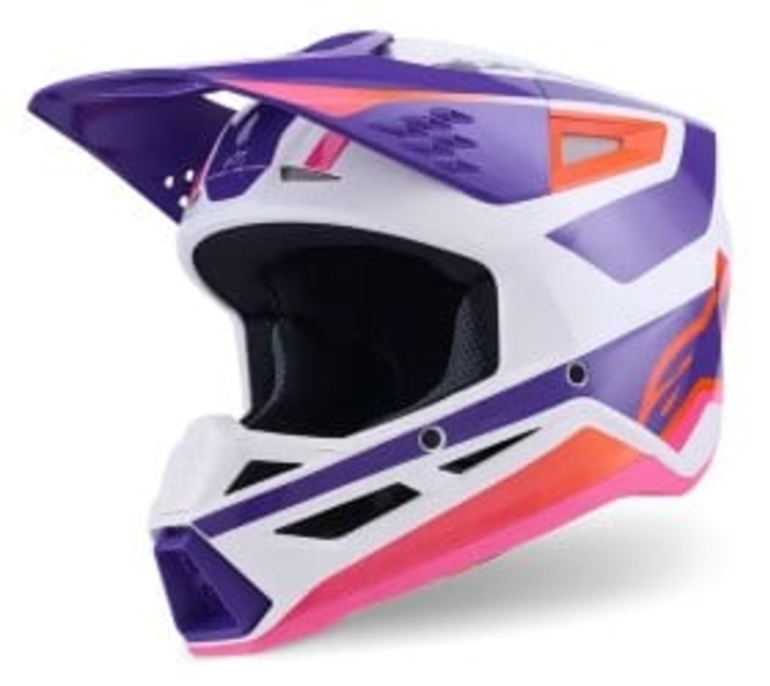 Мотокрос каска ALPINESTARS SM3 HEAT WHT/PU/PINK