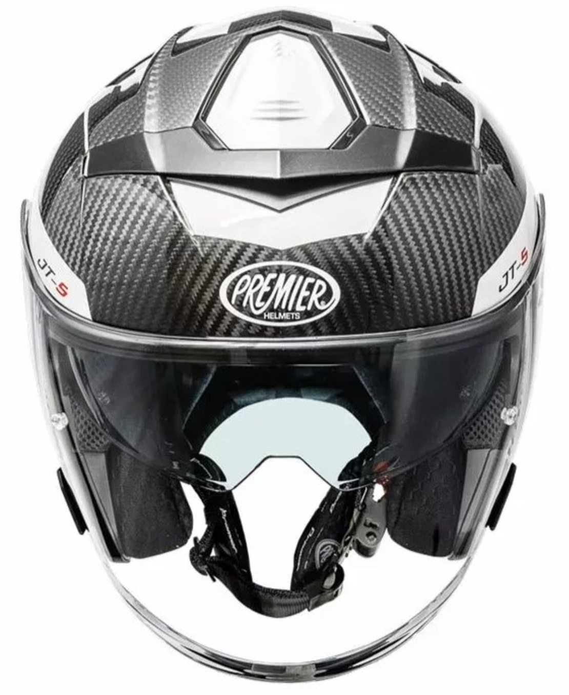 Скутерова каска Premier JT5 Carbon MA 8 BLACK/WHITE