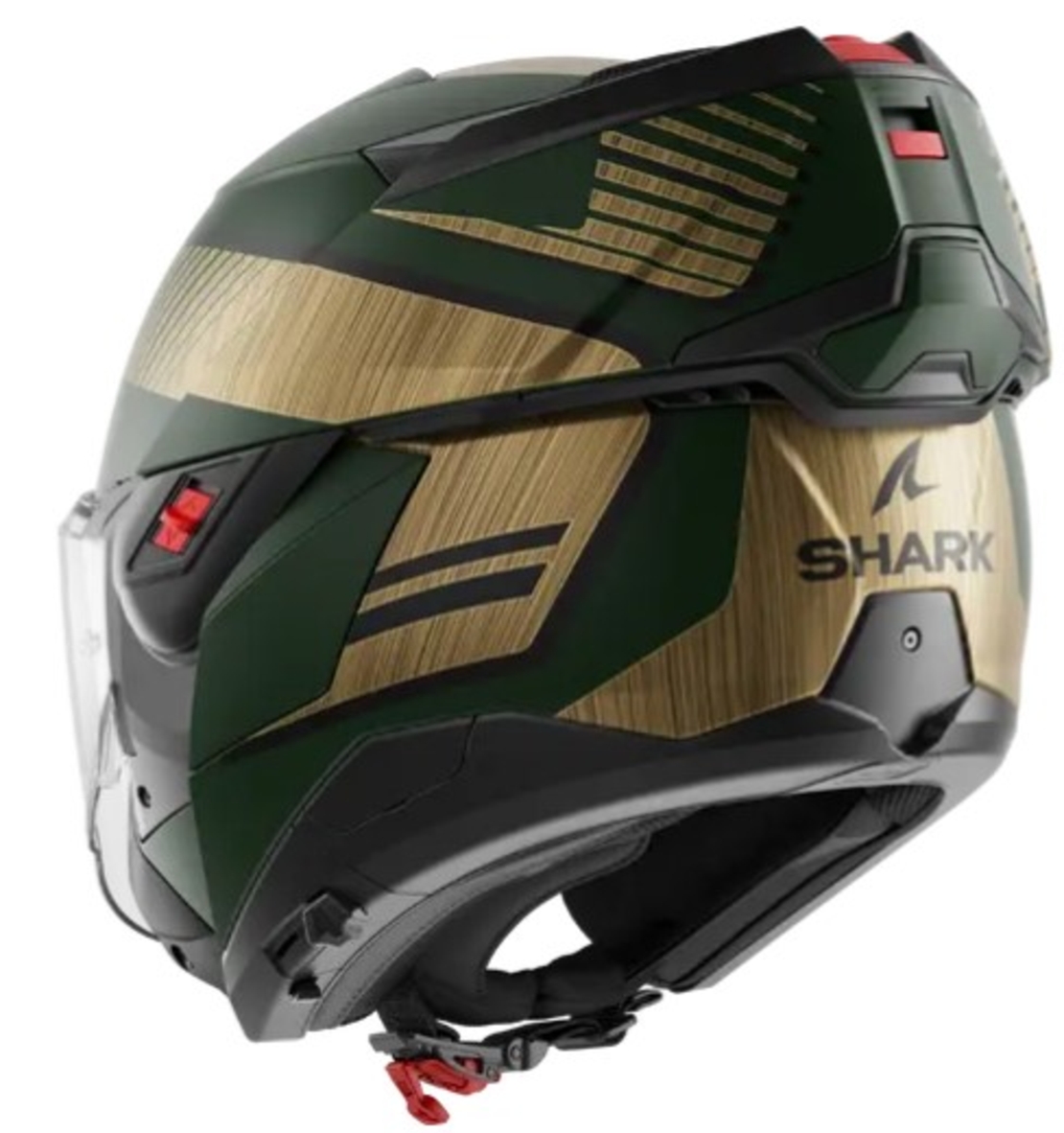 Модуларна каска SHARK OXO SIKTER Mat Green Chrome Gold