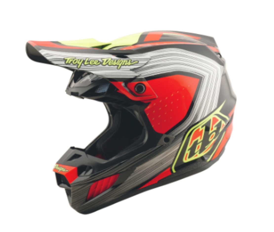 Mотокрос каска TROY LEE DESIGNS SE5 Composite Stripes - Black/Infra Red