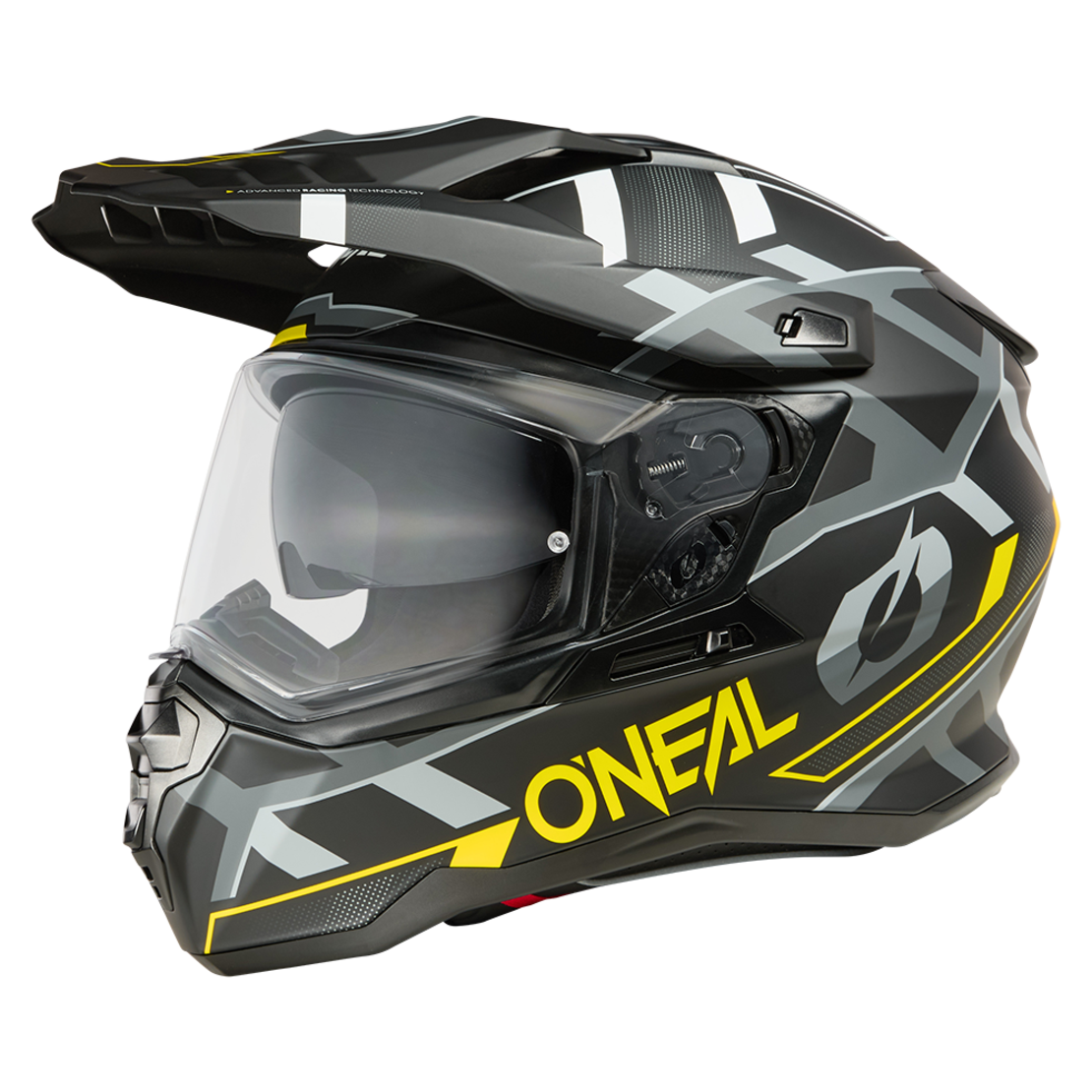 Ендуро каска D-SRS SQUARE BLACK/NEON YELLOW/GRAY V.25