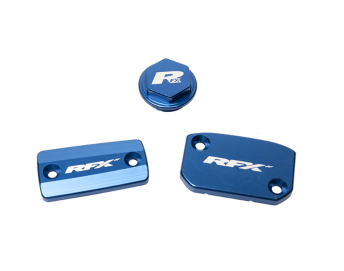 Комплект капаци RFX Pro Reservoir Cap Kit Kit (Blue) (Brembo Brake and Magura Clutch) Husqvarna FE/TE 18-21