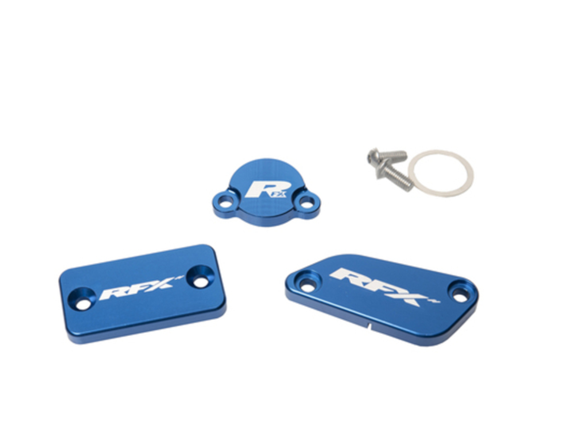 Комплект капаци RFX Pro Reservoir Cap Kit Kit (Blue) - KTM SX65/85 (Brembo Brake and Magura Clutch)