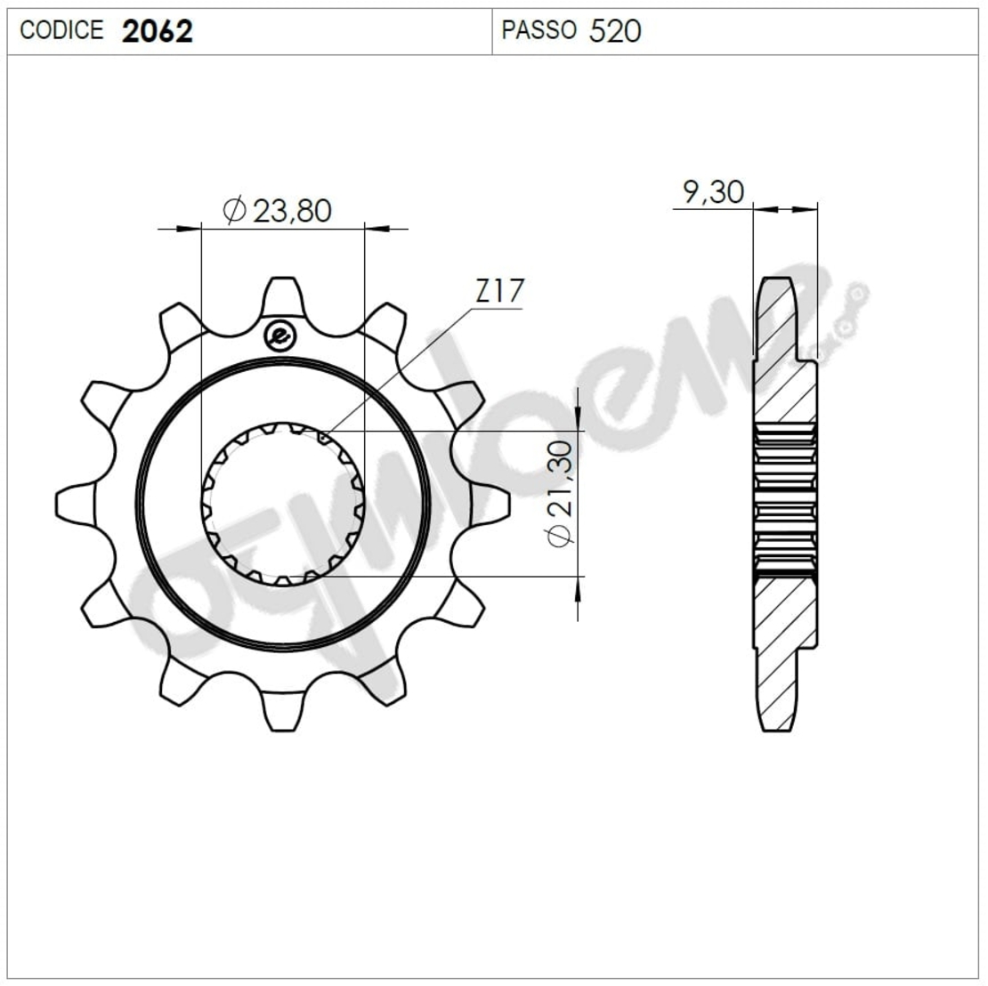Предно зъбчато колело (пиньон) TROFEO 362062Z12