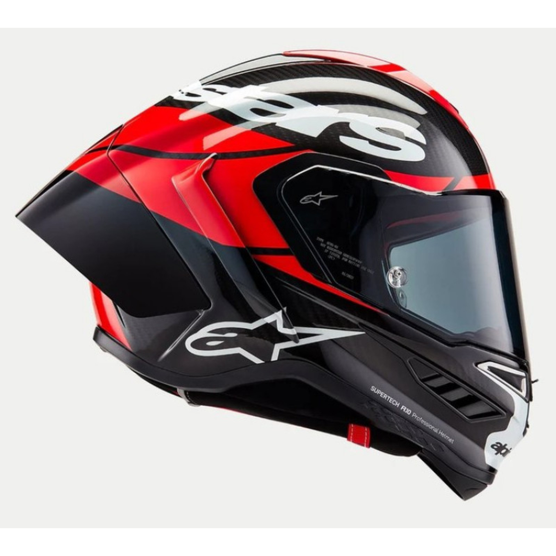 Каска ALPINESTARS Supertech R10 Team Black/Carb/Fluo Red/White