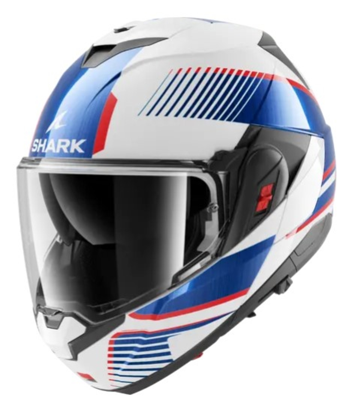 Модуларна каска SHARK OXO SIKTER White Chrome Blue