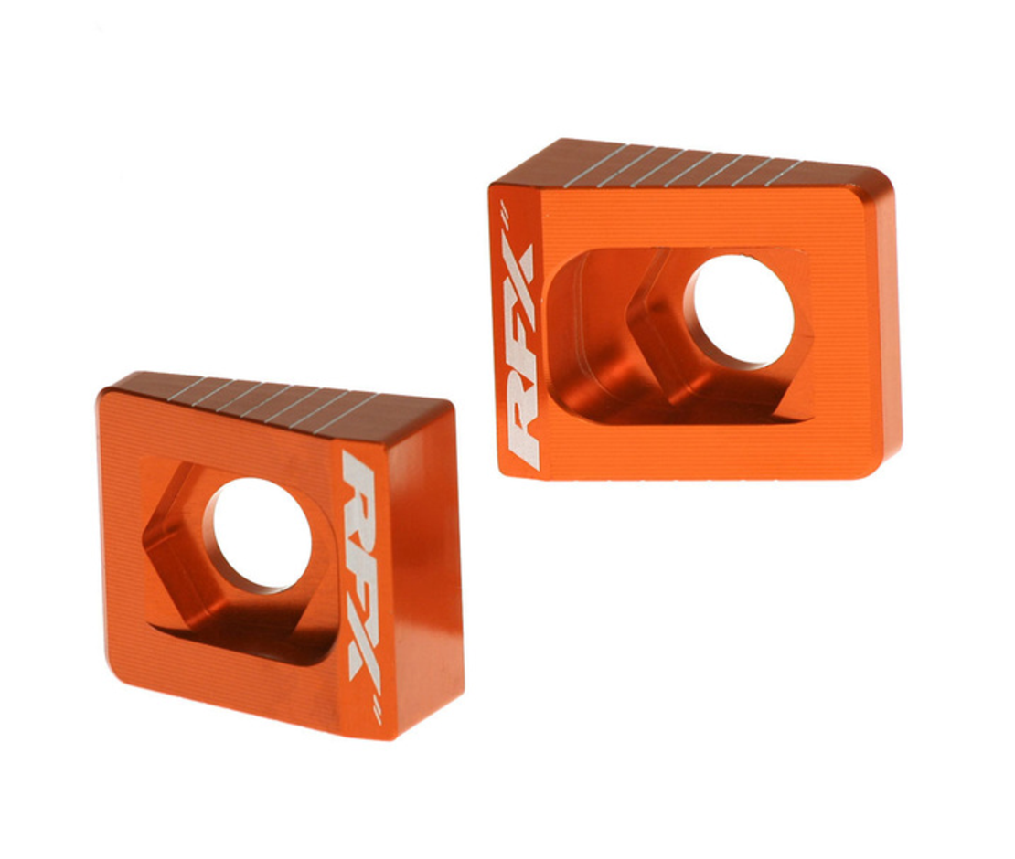 Блок втулка за задна ос RFX Pro Rear Axle Adjuster Blocks (Orange) - KTM 65 02-15