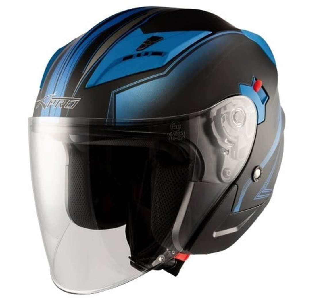 Скутер каска APRO YORK MATT BLUE